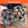 Classic Plaid Blend Womens Newsboy Cap With Warm Breathable Fabric For Fall Winter Style