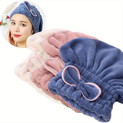 Fast Drying Hair Drying Caps Extrame Soft Ultra Absorbent Microfiber Thick Portable Cute Hair Towel Caps Towel Turban Wrap For Wet Hair Knot Dry Cap