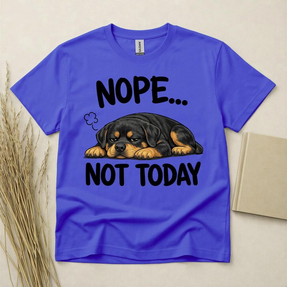 Rottweiler Nope Not Today Funny Dog T Shirt Unisex Gift Dog Lover Gildan Tee