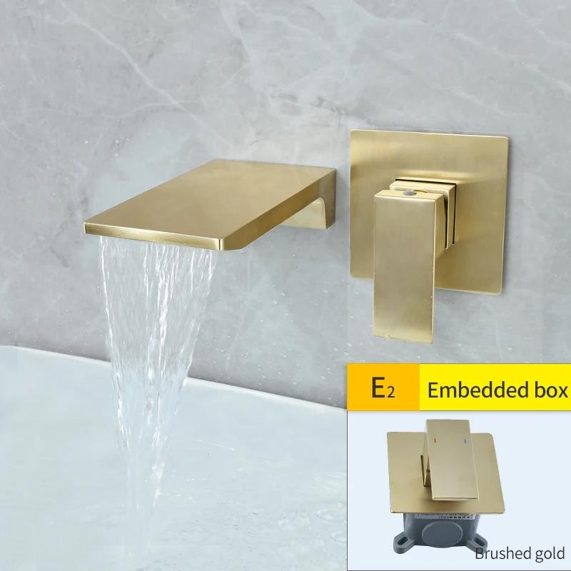 Brass Black Waterfall Basin Tap Chrome Waterfall Bathtub Sink Faucet Single Handle Bathroom Cold And Hot Mixer Tap Faucet