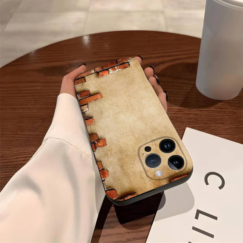 

Bricks Background Phone Case For iPhone 17,16,15,14,13,12,11,Pro,Max,Plus Soft Black Cover iPhone13PROMAX