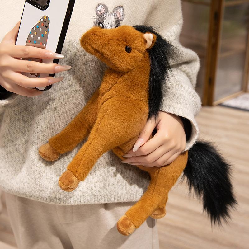 Grenzüberschreitendes simuliertes Pferd Plüschtier kreative stehende Haltung Pony Puppe Puppe Puppe Ornament Kindergeschenk