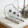 Steel Adjustable Pot Lid Rack Wall Mounted Organizers For Kitchen Storage Solution with Tool Easy Setups for Kitchen Use