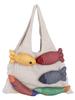 Knitted Cotton Shoulder Bag With Open Top Design For Daily Use And Spacious Storage