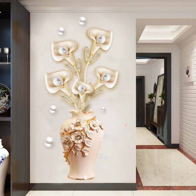 Autocolante de perete cu vază 3D Autocolante decorative mari de perete Sufragerie Dormitor Decor acasă Decorare cameră DIY
