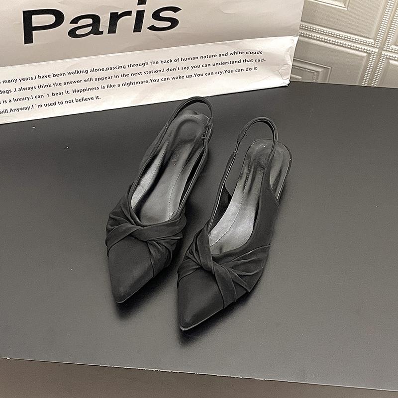 Niche Design Sense Pointed Sandals Women's Summer New Wear Fashion Bag Head Thin Heel Shallow Mouth Women's Shoes Tide