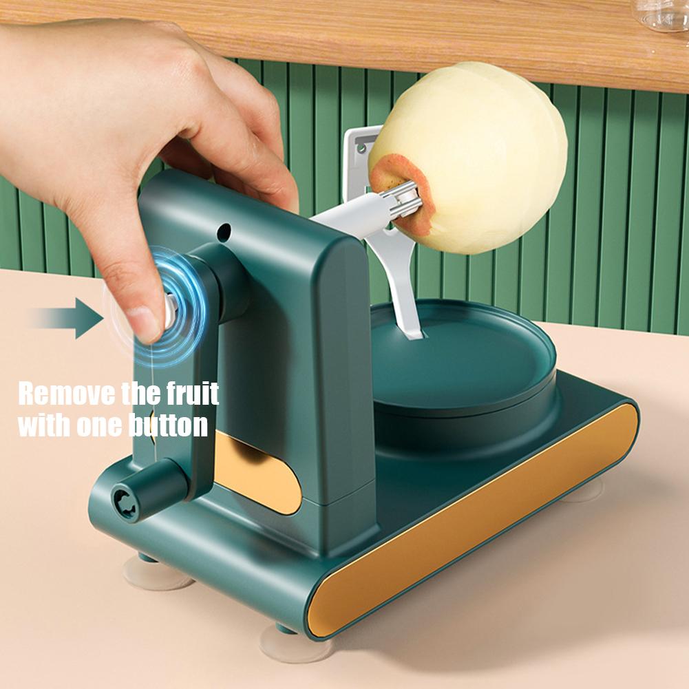 Manual Hand Crank Fruit Peeler Stainless Steel Blades Food Peeling Machine Bottom Suction Cup Perfect Gifts for Kitchen Gadgets