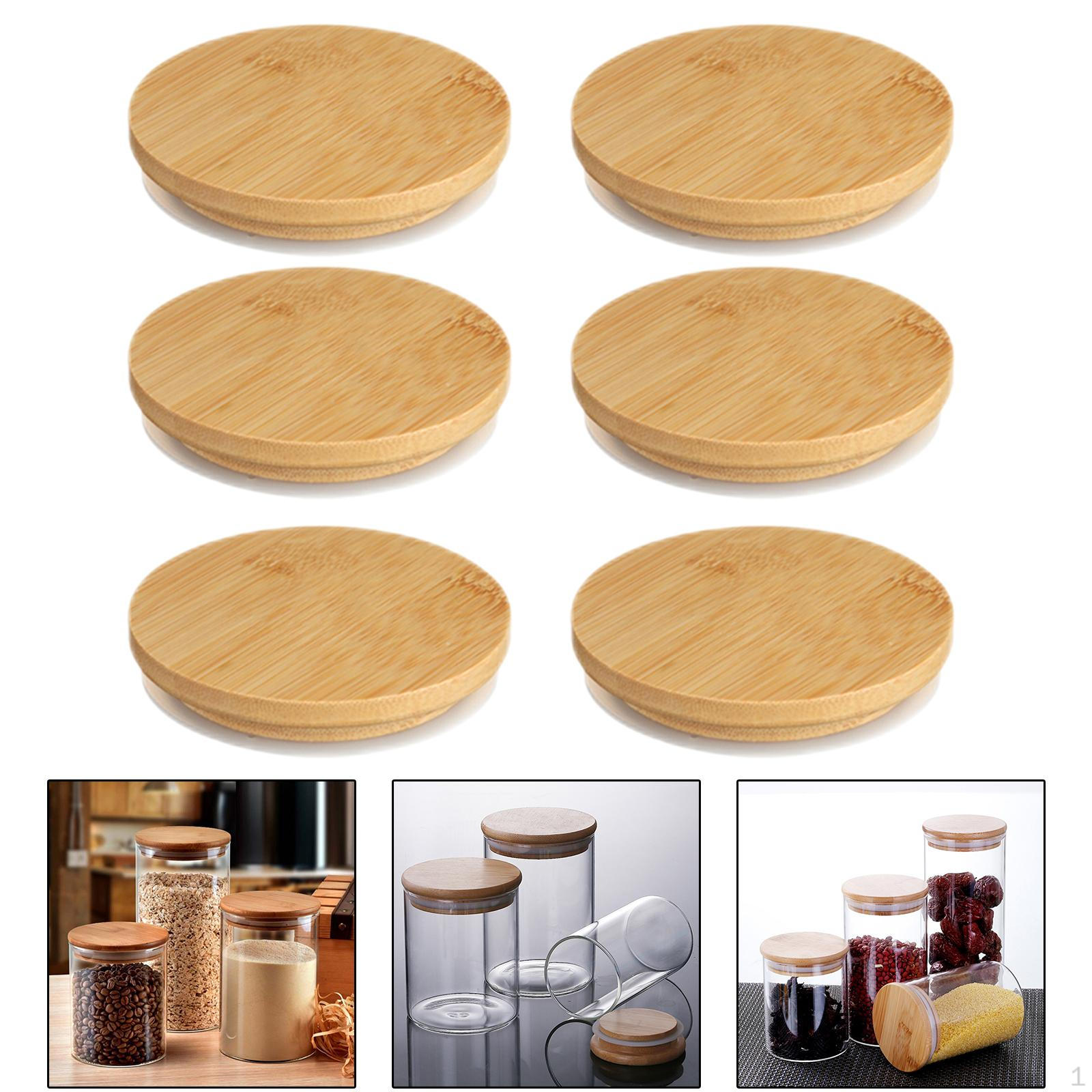 

6 Jar Lids Lid Canning Reusable Cup Cover for Candy Snack Tea Can Spice Bottle Regular Mouth 70mm