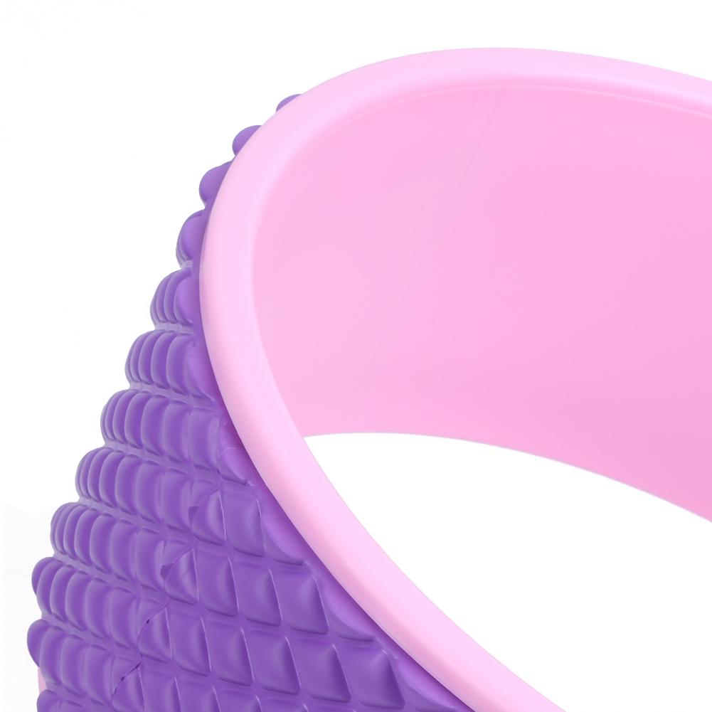 Sports Yoga Wheel Back Pain Massage Yoga Roller for Stretching Backbend Pink Rose Red