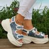 New Ladies Muffin Velcro Platform Sandals