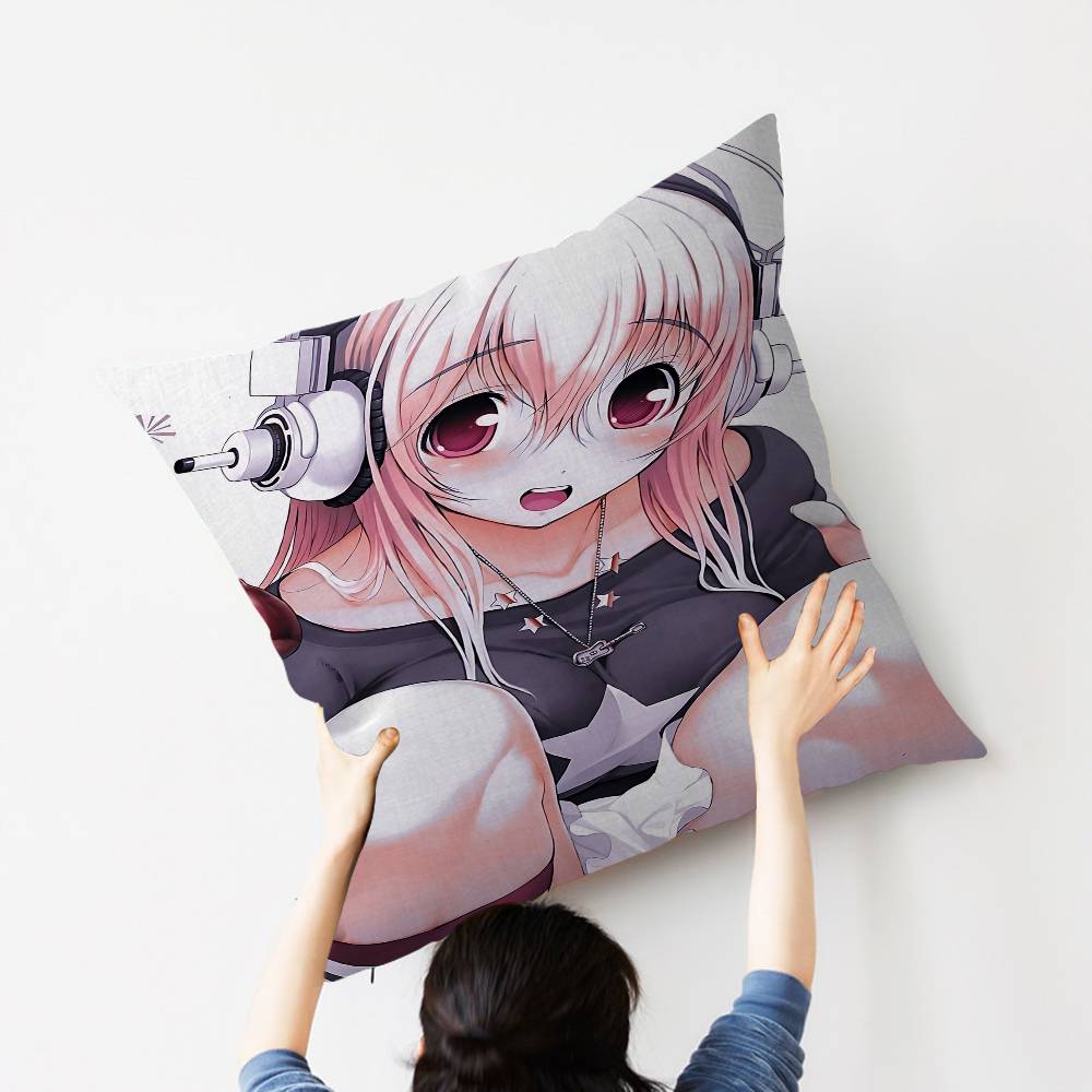 S-Super S-Sonico Pillow Cover For Bedroom Room And Living Room Sofa Decorative Cushion Cover