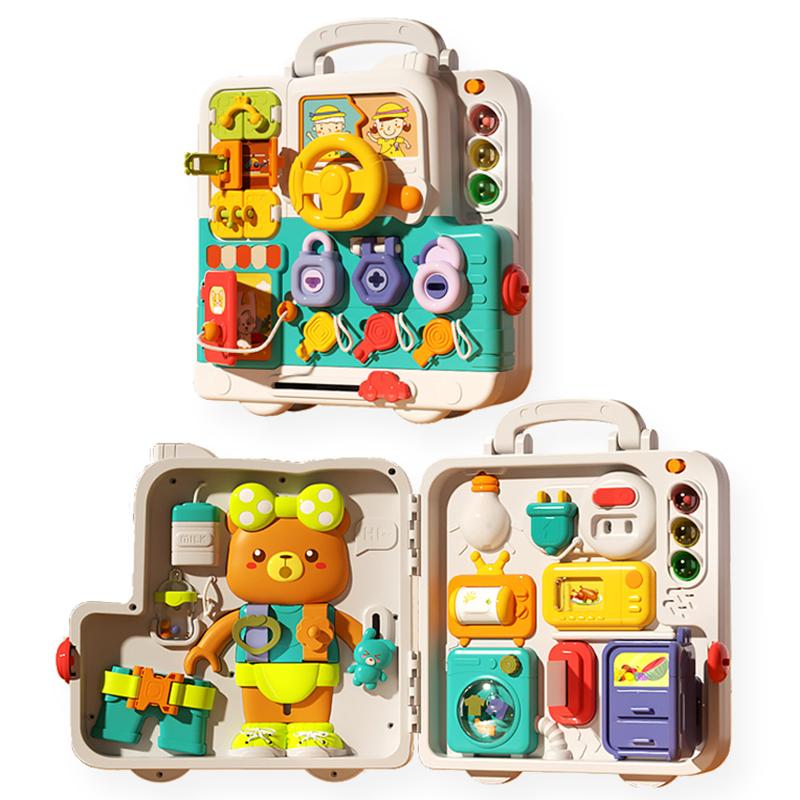 Tablero Sensorial para Bebé Juguetes Montessori Música Luces Interruptor Multifunción Juego de Viaje Actividades Educativas Tempranas Juguete para Niños