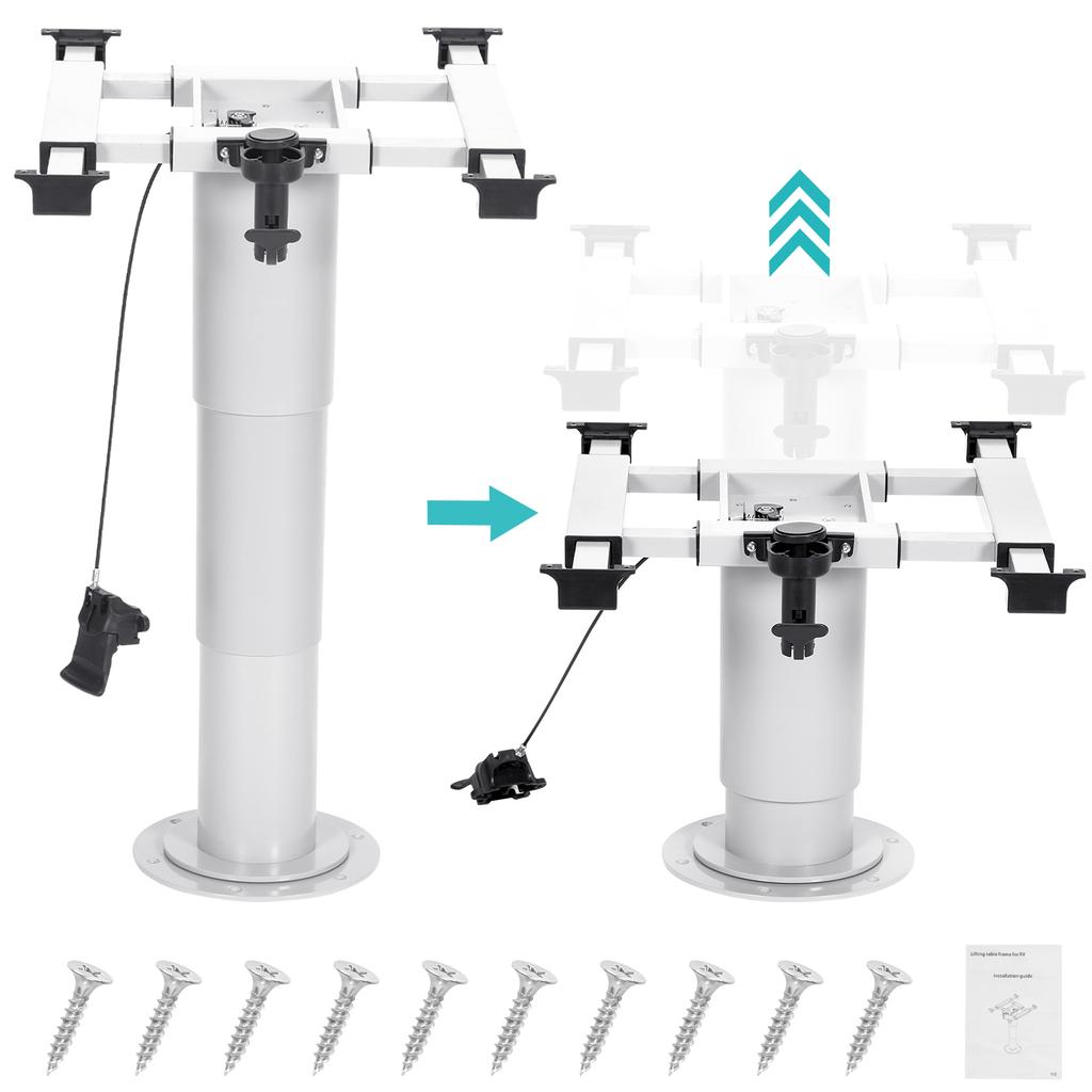 Adjustable RV Table Pedestal Stand Leg with Gas Lift Pneumatic Table Leg Base Mount for RV Marine Boat Yacht up to 100 Lbs