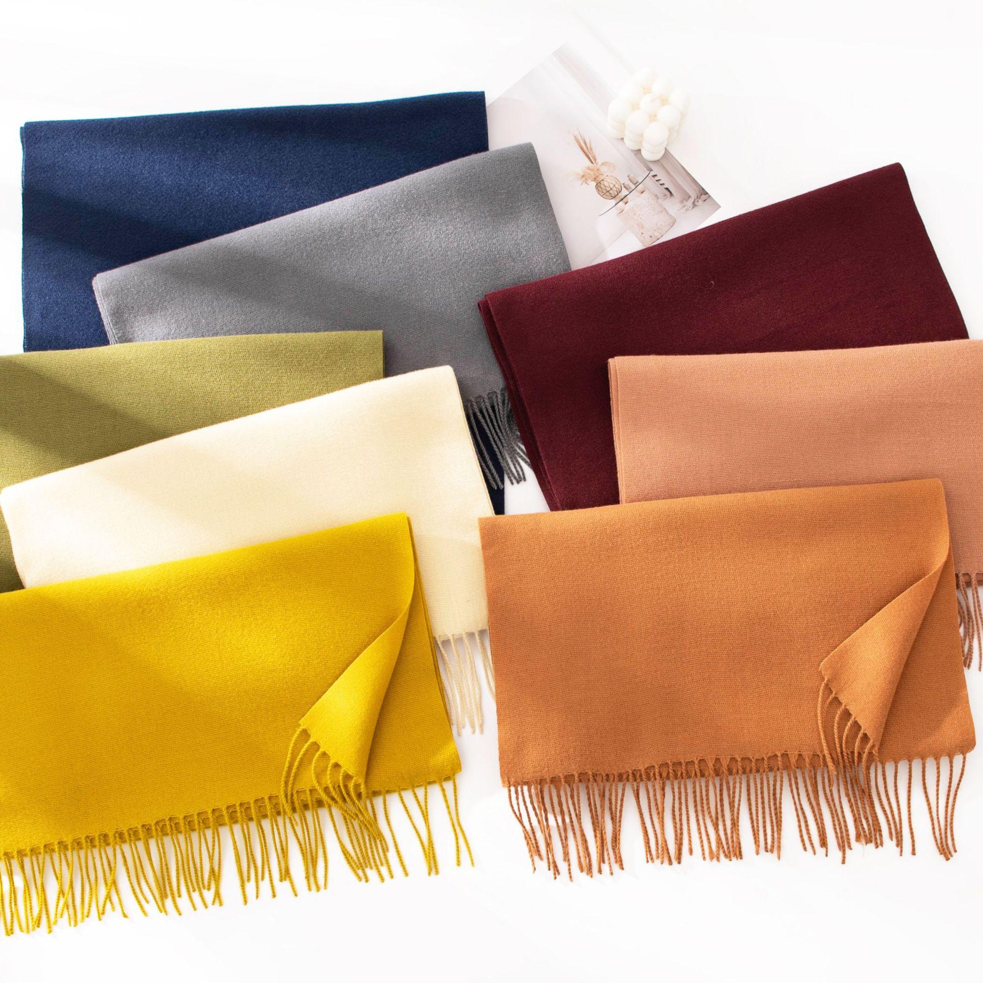 

New solid color Maillard imitation cashmere scarf women s autumn and winter high-end versatile scarf warm shawl 40 * 200cm ((without standard)