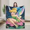 Tinker Bell Cartoon Knitted Blankets Velvet Animated Fantasy Film Super Soft Throw Blankets for Bedroom Sofa Bedspread