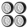 4 Pcs RC Drift Tire Wheels Rubber Plastic Hard Tires for Car Accessories 12mm Hex Black