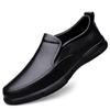 Large size round head shallow mouth men's fashion trend breathable first layer cowhide daily work versatile men's shoes