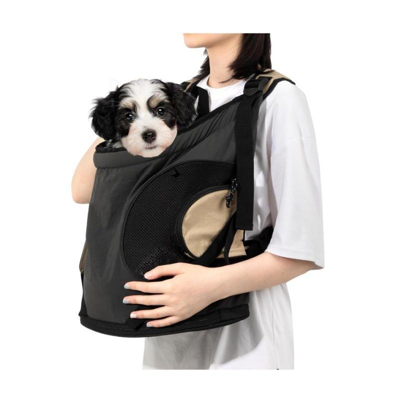Breathable Crossbody Cat & Dog Backpack - Lightweight, Portable, Outdoor Pet Carrier чёрный