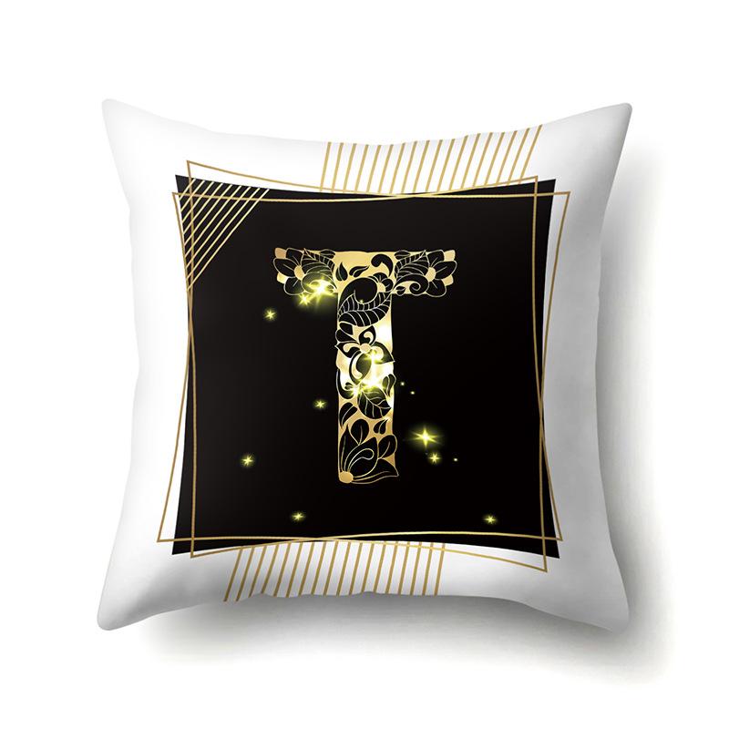 Polyester Pillowcase 26 English Letters Sofa Pillow Bedside Cushion Car Lumbar Cushion Office