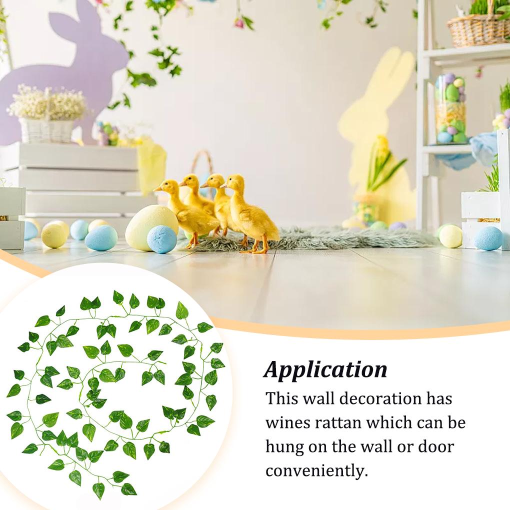 Artificial Vines Leaf Plants Wall Decoration Leaves Ornament Decorative Layout Props for Patio Hallway Wedding Party
