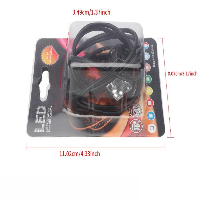 2Pcs Duol Color Led Spotlight Motorcycle Led Mirror Light Warning Flashing Light Running Light For Utv Atv Red Blue 12V