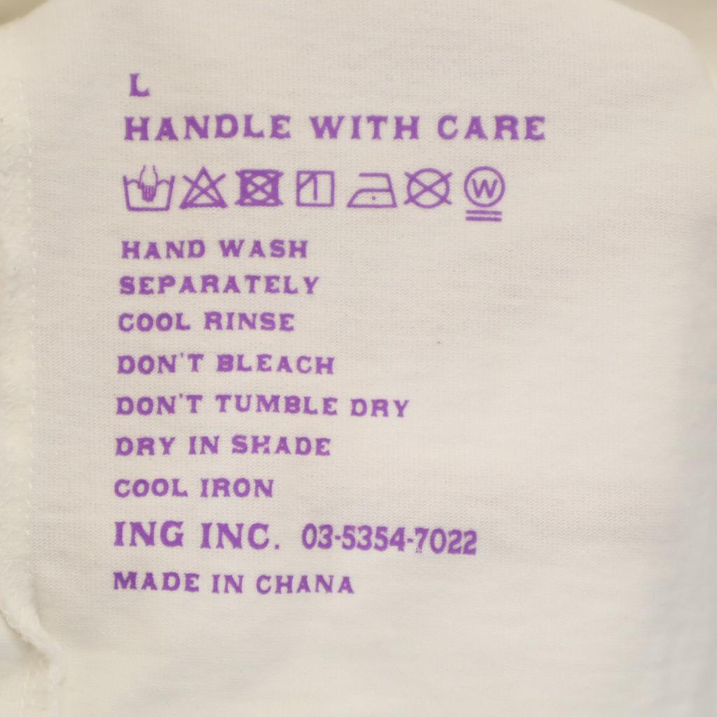 TAIN DOUBLEPUSH Back Bandana Long Sleeve T-shirt L White Ron T Men's Used