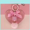 Fashionable Korean Style Grid Bead Keyring With Alphabet Pendant For Bags And Keys