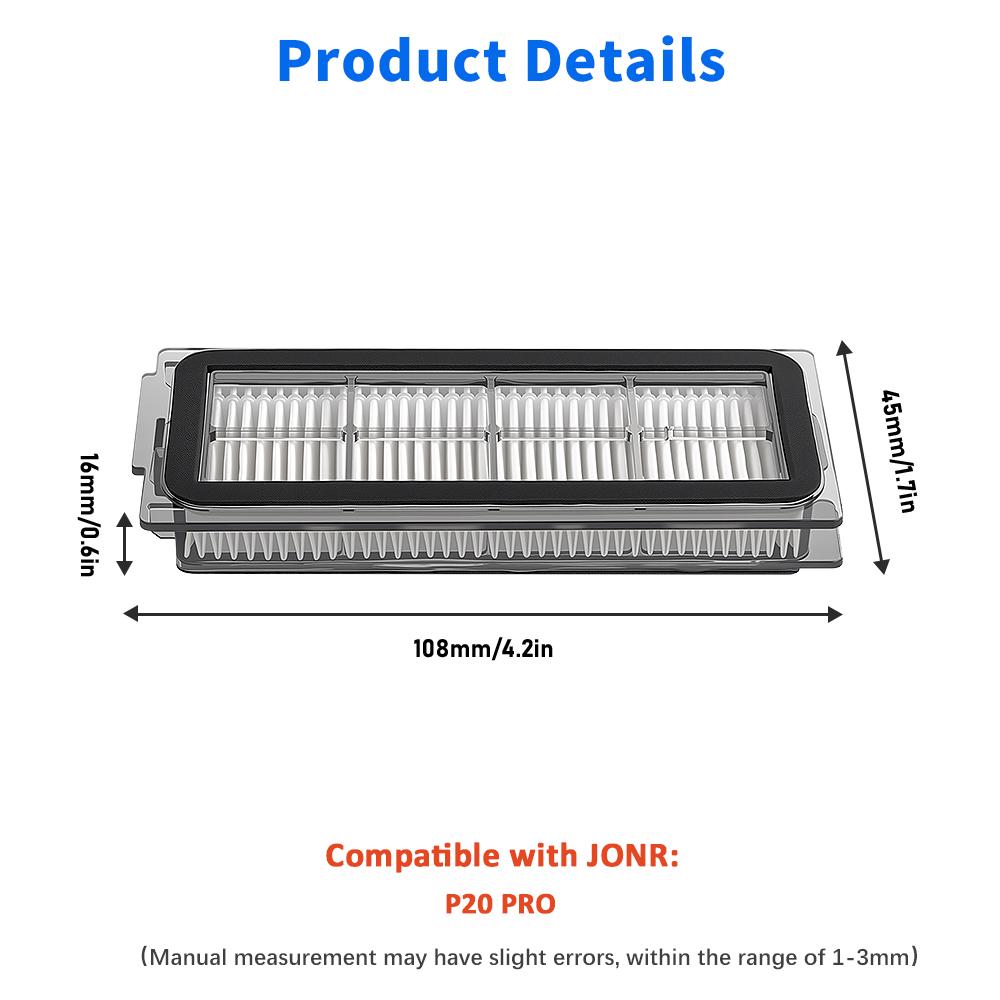 Washable Filter Accessories For JONR P20 PRO For JONR T5 Pro Robot Vacuum Cleaner Accessories Hepa Filter Replacement Spare Part