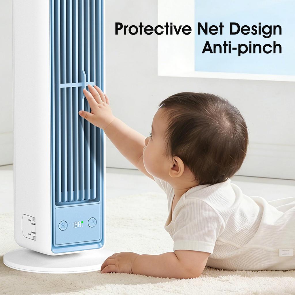 Ventilatore a Torre Multidimensionale Silenzioso Portatile Condizionatore d'Aria Ufficio Casa Raffrescatore d'Aria Vento Forte Raffreddamento Ventilatore d'Aria Senza Pale