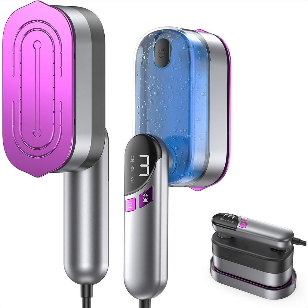 2-in-1 Handdampfglätter und Bügeleisen für Kleidung, 1000-W-Reisedampfglätter mit Keramiksohle, schnelles Aufheizen in 9 Sekunden, auslaufsicherer 170-ml-Wassertank, Selbstreinigung