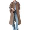 Dark Khaki Single-breasted Windbreaker Women's Mid-length Spring and Autumn New Temperament Loose Design Coat Jacket