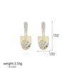 Women Girls Elegant Gold Color Crystal Shovel  Ear Clips Classic Small Size Creative Earrings Corsage Party Fashion Jewelry
