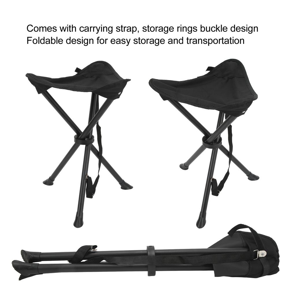 Folding Tripod Stool 600D Oxford Cloth Anti Fall 200KG Load Bearing Foldable Chair Good Stability Anti Slip for Fishing
