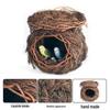 Wicker Bird Nest Birdhouse for Parrots - Outdoor Garden Ornament and Toy