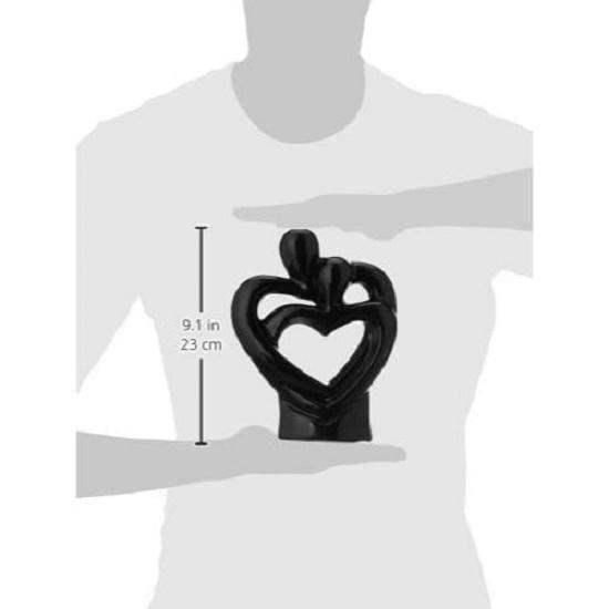 Passionate Romantic Couple Ceramic Statue for Home Decor (Pack of 1, Black)