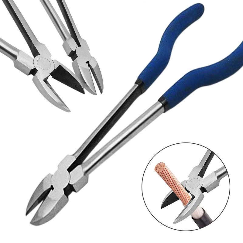 Pliers 11" Long Reach Double Joint Side Cutter Cutting Tool Plier Dipped Handle 300mm