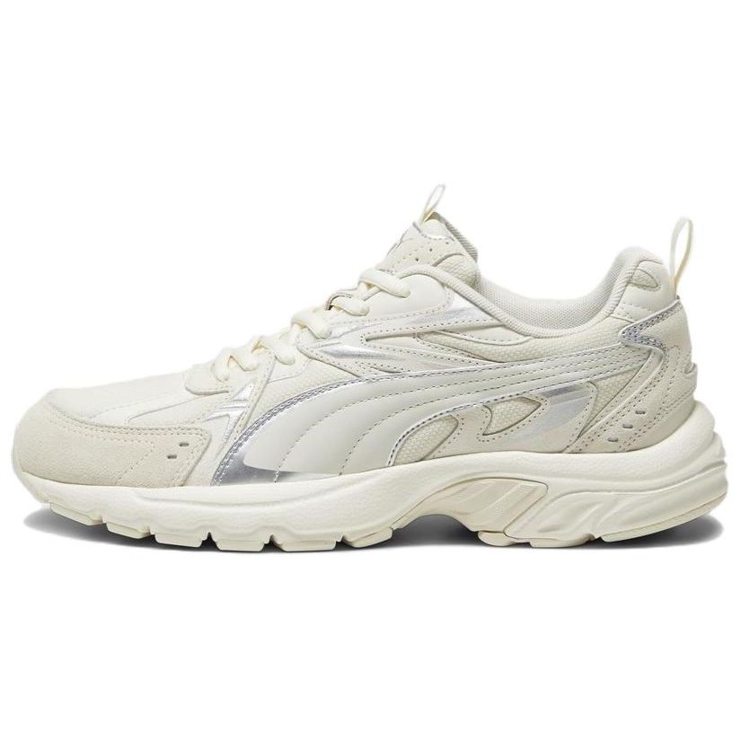 PUMA Milenio Tech Suede Unisex Cool Light Gray Feather Gray White 393489-03 EU 38