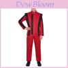 Set Costume Cosplay di Michael Jackson Per Performance Teatrali Anime in Poliestere Rosso