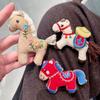 Fashion Flower Embroidery Horse Brooch Cute Cartoon Sweater Pin Pin Accessories Retro Cloth Fabric Pony Brooch Party
