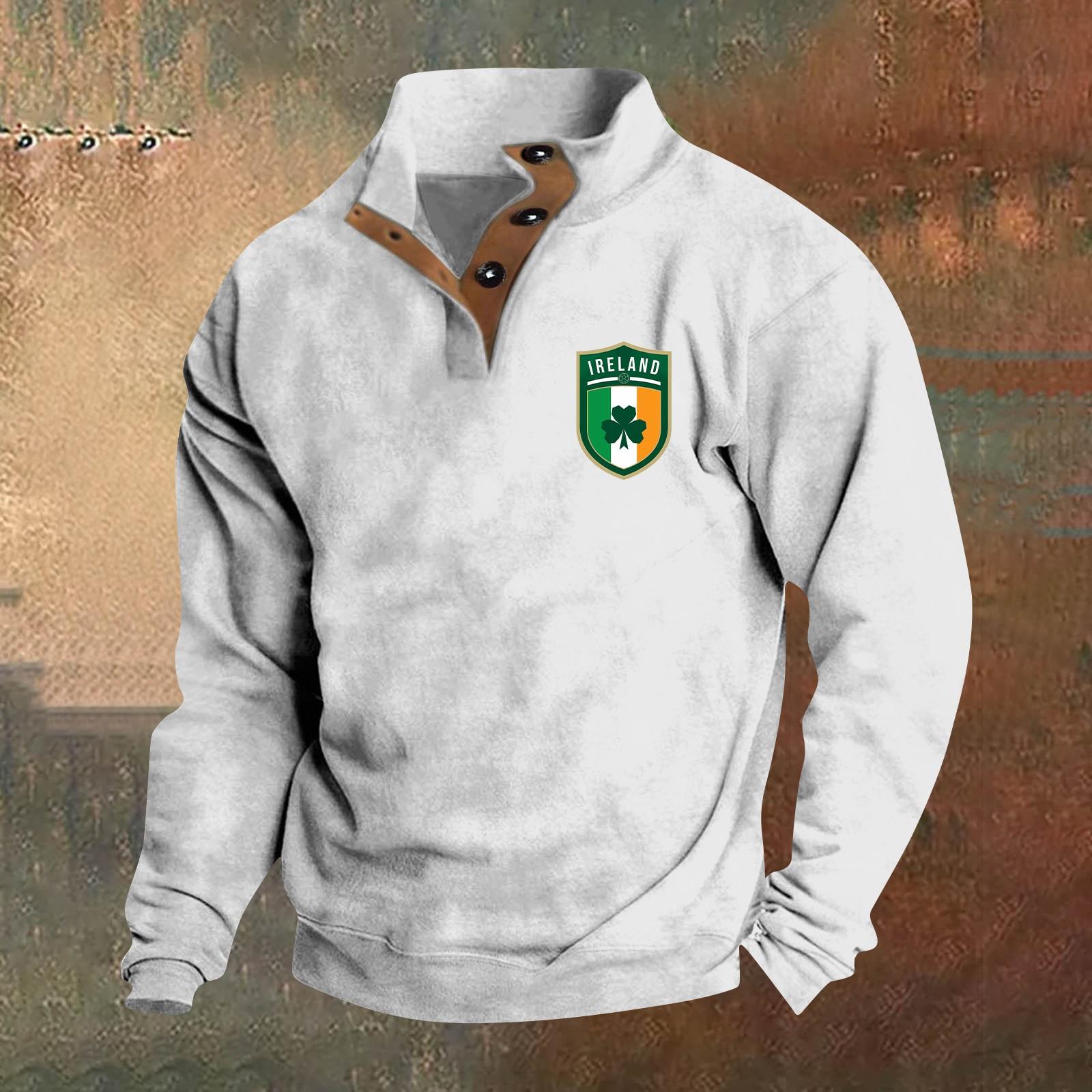 

Весенняя и мужская толстовка с воротником-стойкой — это повседневные свитера для активного отдыха, топы XL белый