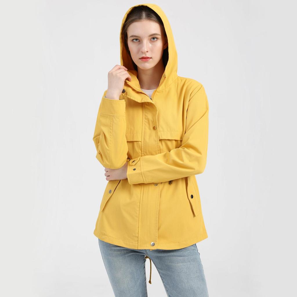 Giacca impermeabile da donna Trench da escursionismo Giacca a vento da esterno Leggero Classico con cappuccio Antivento Leggero Cappotto antipioggia Capispalla sottile Abbigliamento antipioggia
