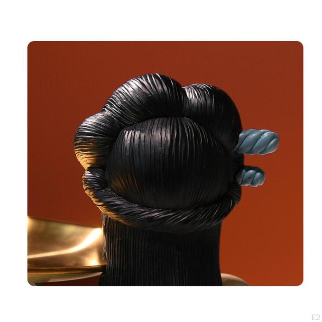 Girl Figure Statue with Storage Tray Jewelry Desk Organizer Ornament