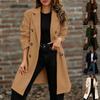 New European and American Temperament Street Style Autumn and Winter Lapel Collar Double-breasted Woolen Coat
