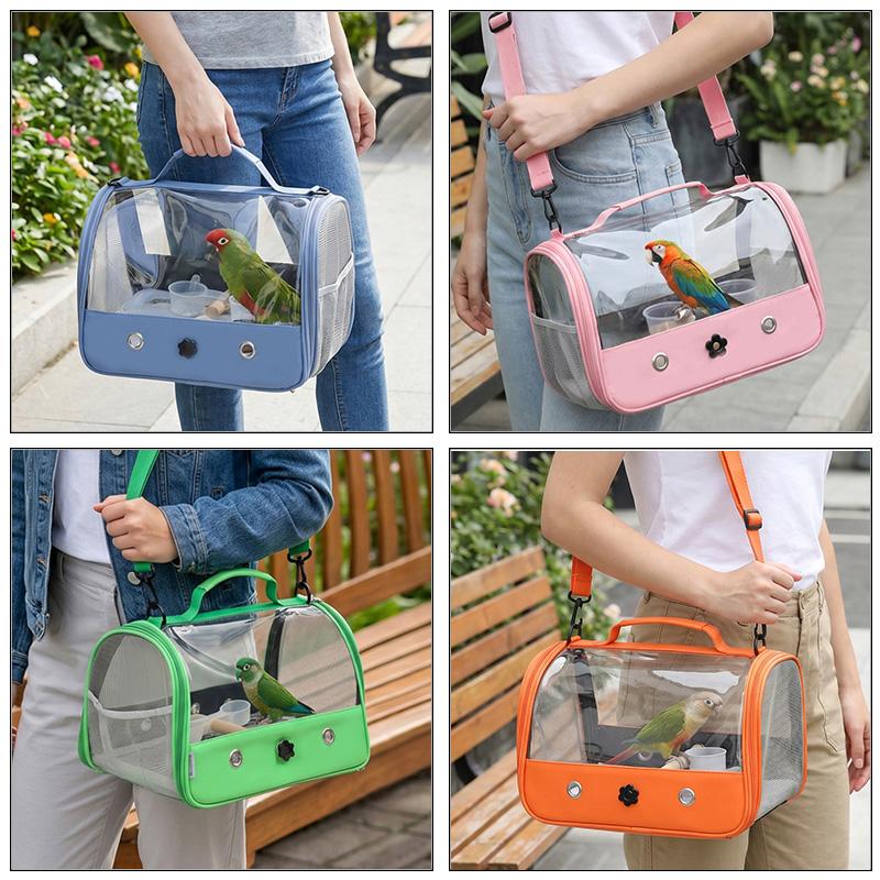 New Bird Transport Cage Bird Travel Carrier with Perch Breathable Space Parrot Go Out Backpack Multi-functional Bird Bag Outdoor
