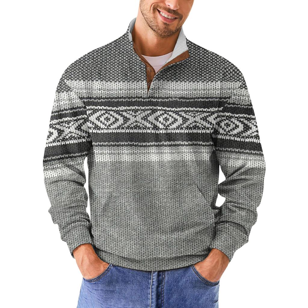 Men's Retro Casual Gradient Printed Sweatshirt