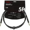 Fender Shielded Cable Deluxe Series Instruments Cable, Straight/Straight, 5', Black Tweed 08