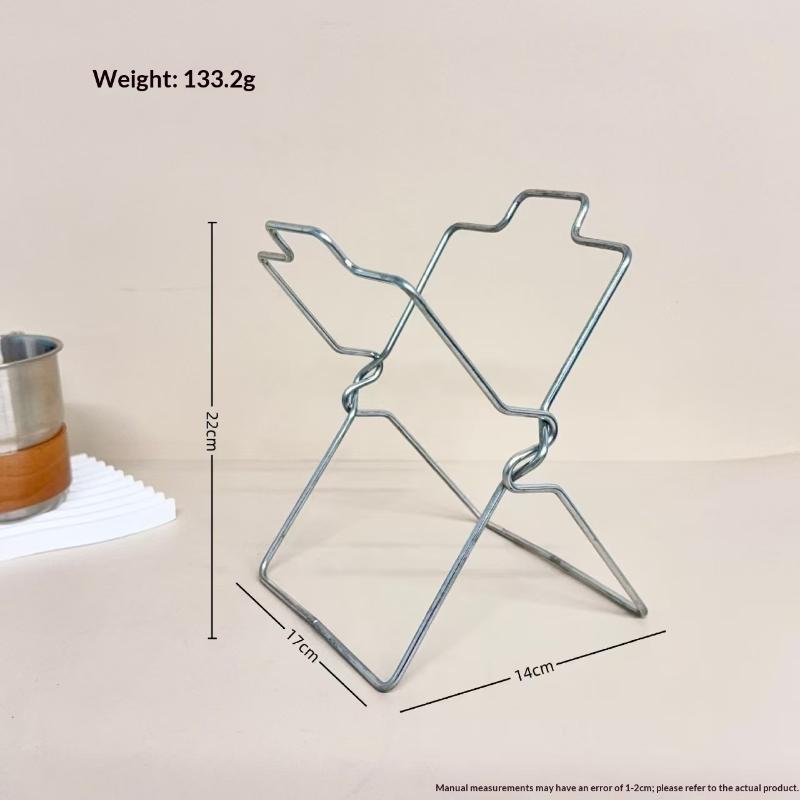 Collapsible Stainless Steel Garbage Bag Holder, Kitchen Countertop Trash Bag Support Rack, Portable Storage Organizer Stand