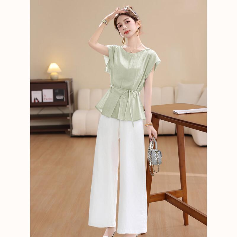 D.F.DEAR Women's Elegant French Style Two-Piece Summer Set