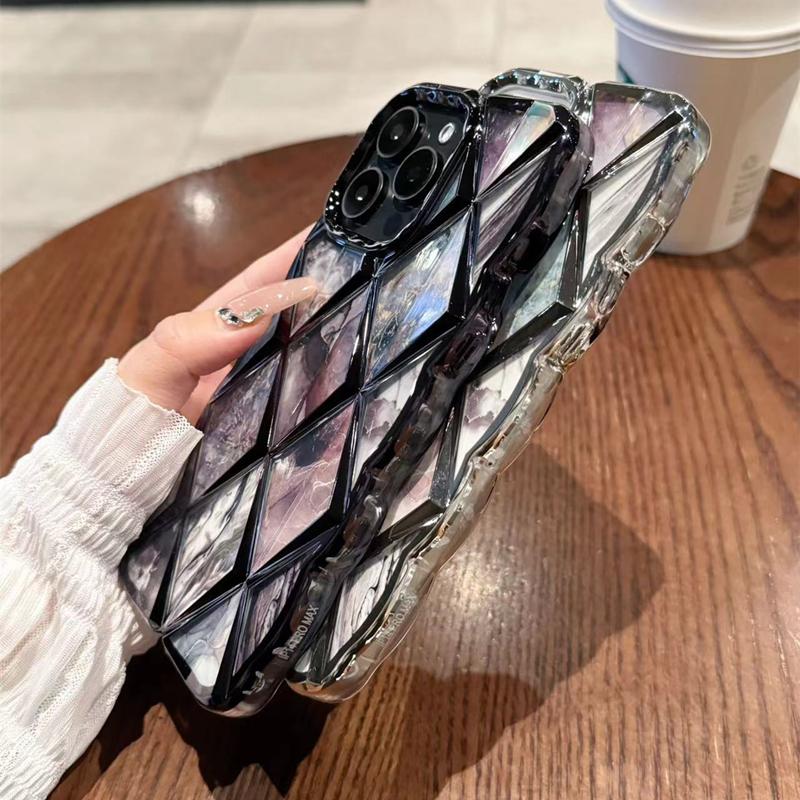 For iPhone 15 Pro Max Luxury Marble Plating Frame Marble Phone Case For iPhone 11 12 13 14 15 16 Plus Soft Protective Cover