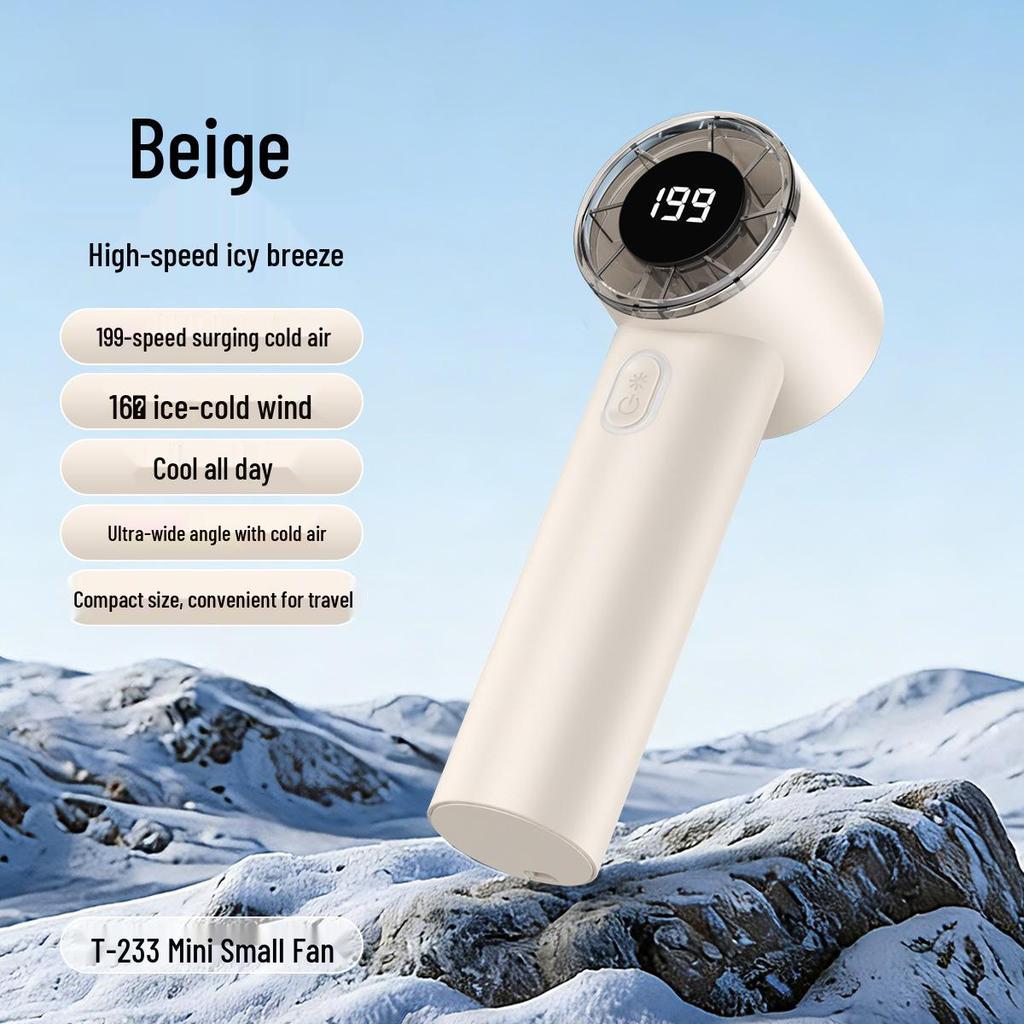 T233 High-Speed USB Rechargeable Handheld Fan with Digital Display 